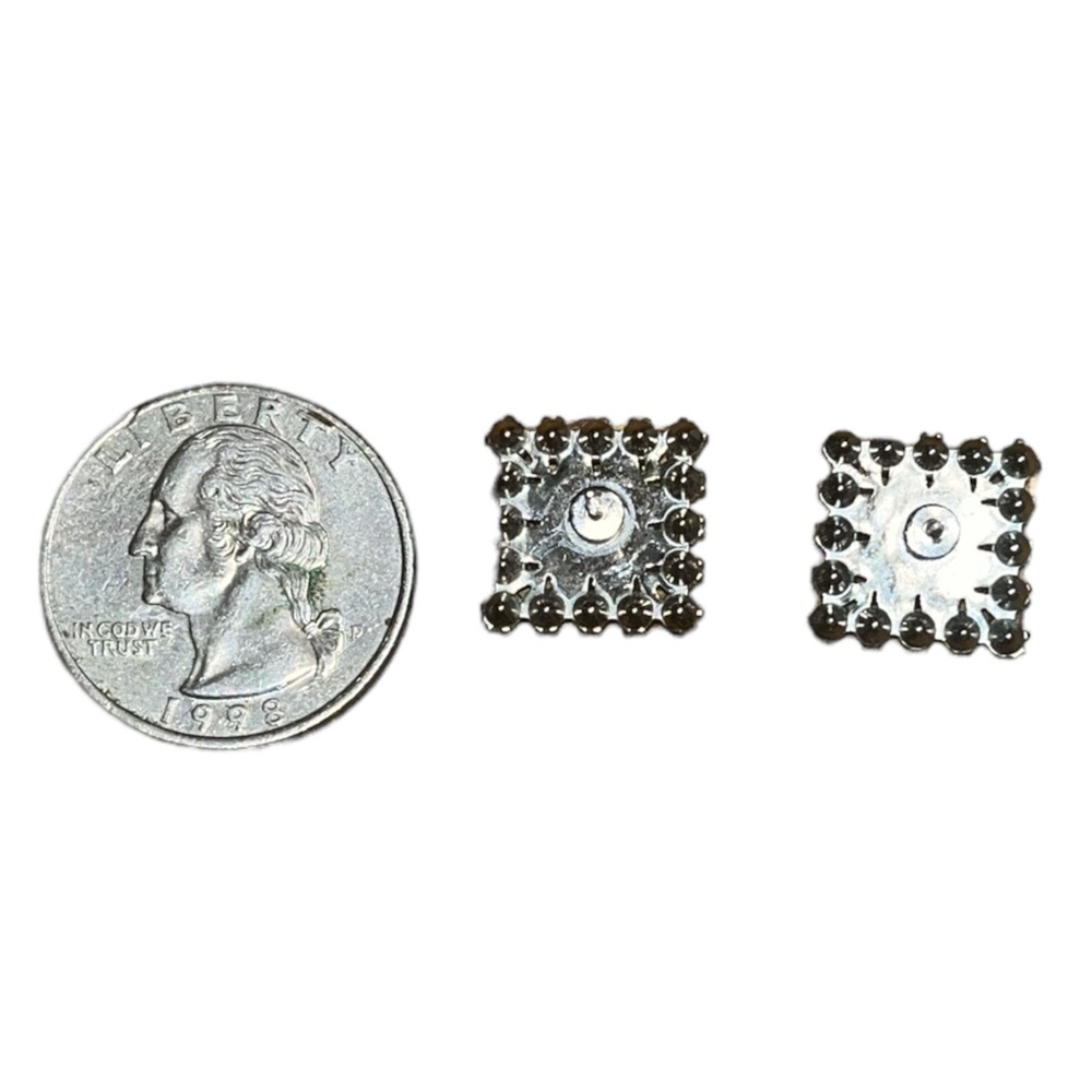 Square Clear Rhinestone Earrings - Picture 2 of 2